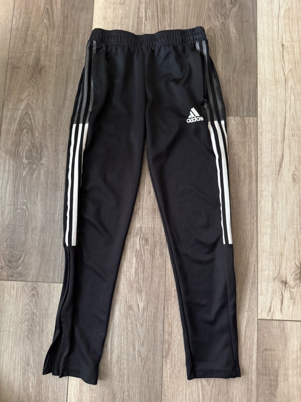 adidas Black Jogger Pants with White Side Stripes